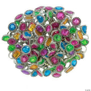 Colorful Rhinestone Rings - 72 Pieces