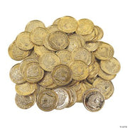 Plastic Gold Coins - 144 Pieces
