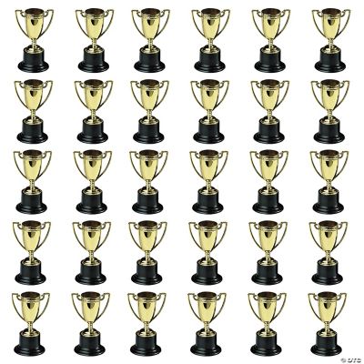 4" Plastic Gold Trophies - 24 Pieces