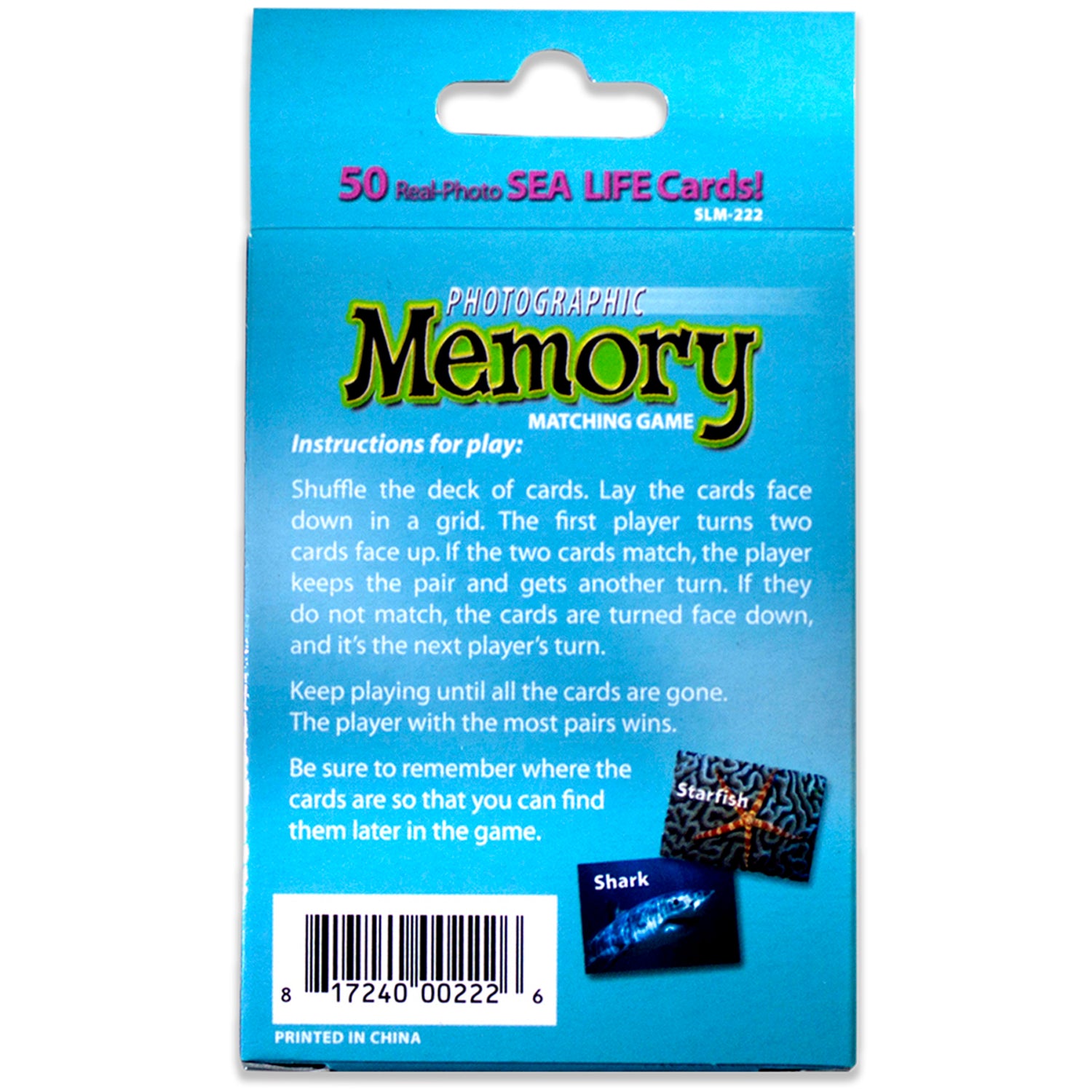 Photographic Memory Matching Game, Sea Life