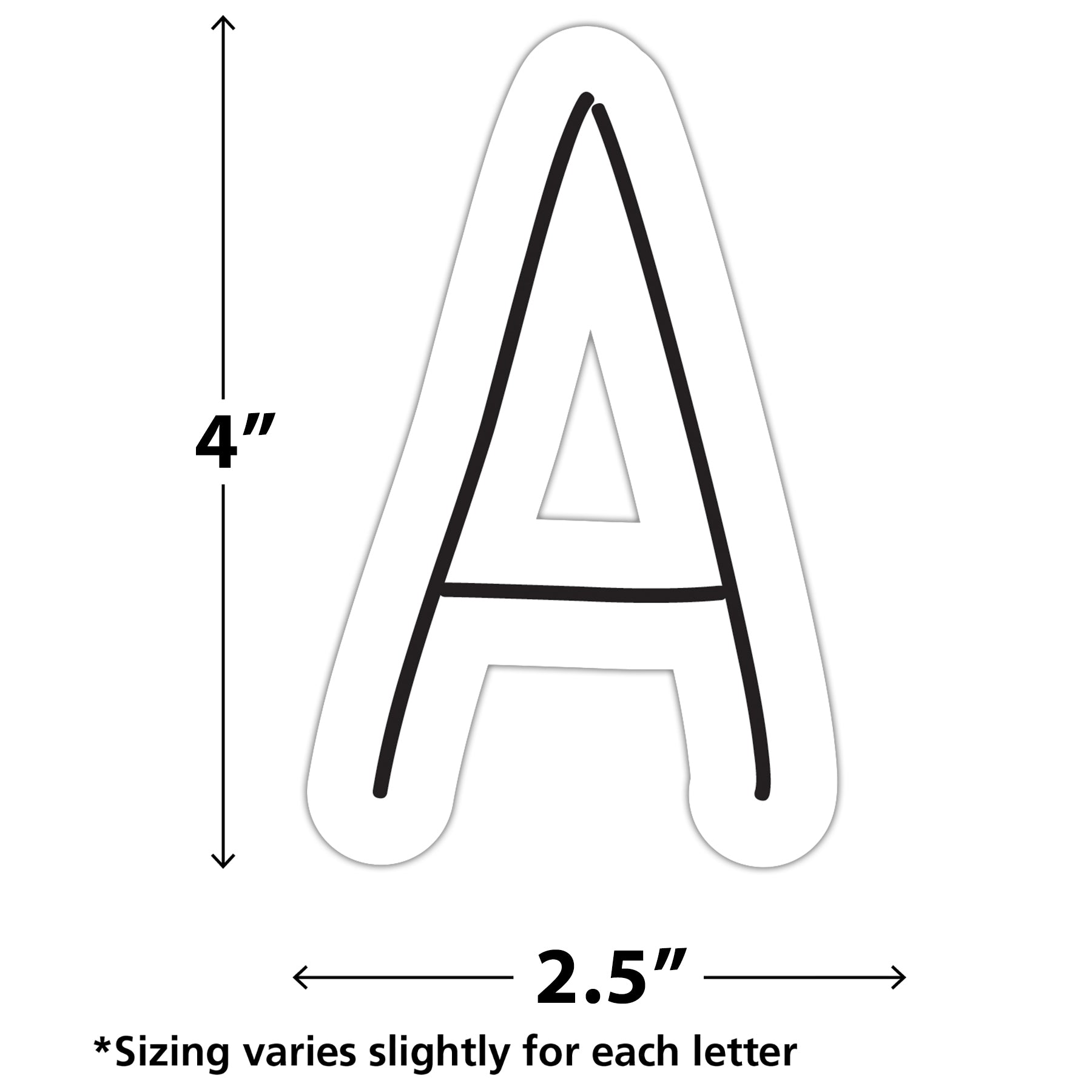 Black on White Hand Drawn 4" Letters Combo Pack, 262 Pieces