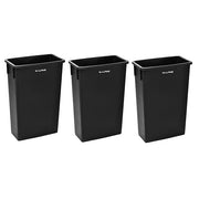 23 Gal. Black Waste Basket Commercial Trash Can 3 Pack