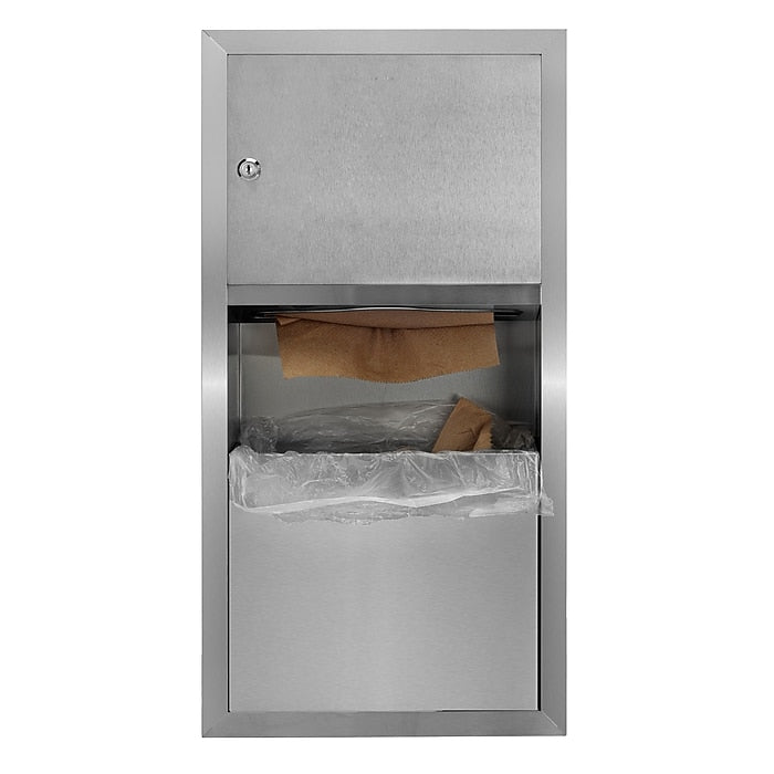Recessed Paper Towel Dispenser / Waste Receptacle