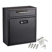 Medium Wall Mountable Mailbox with Key and Combination lock