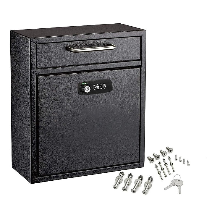 Medium Wall Mountable Mailbox with Key and Combination lock
