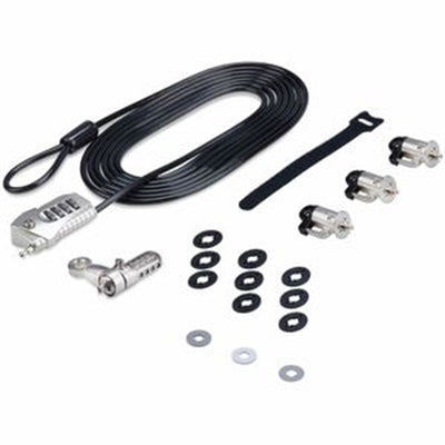 StarTech.com Laptop/Desktop & Peripheral Lock Kit Theft-Deterring Security Lock K-Slot 9.8ft (3m) Steel Cable 3x Devices User-Resettable 4-Digit Lock