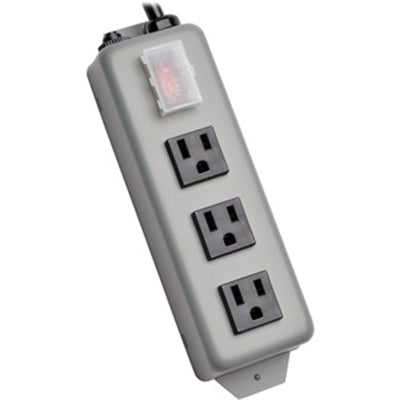 Tripp Lite by Eaton Industrial Power Strip 3-Outlet 6 ft. (1.8 m) Cord NEMA 5-15P Plug Switch Guard