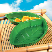 Vacuum Plastic Palm Leaf Serving Trays - 12 Pieces