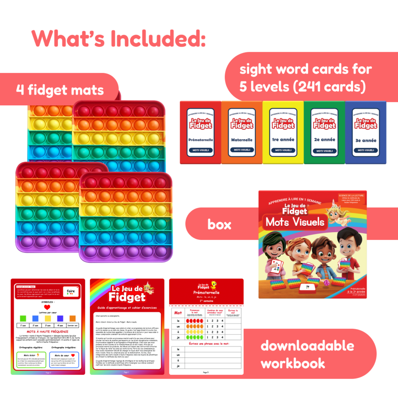 Languages - The Fidget Game: Le Jeu de Fidget Mots Visuels (French) :  Pre-K - Grade 3