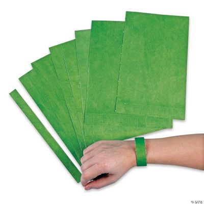 Green Self Adhesive Wrist Tckts - 100 Pieces