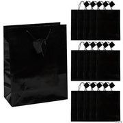 Large Black Gift Bags - 12 Pieces