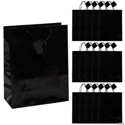 Large Black Gift Bags - 12 Pieces