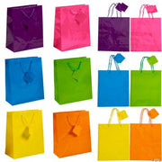 Medium Neon Gift Bags - 12 Pieces