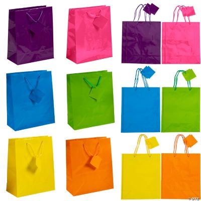Medium Neon Gift Bags - 12 Pieces