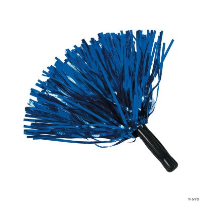 Metallic Blue Pom Poms - 12 Pieces