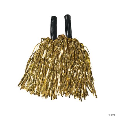 Metallic Gold Pom Poms - 12 Pieces
