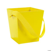 Yellow Cardboard Bucket Ribbon Handle - 6 Pieces