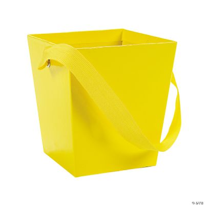 Yellow Cardboard Bucket Ribbon Handle - 6 Pieces