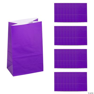 Mini Purple Paper Treat Bags - 24 Pieces