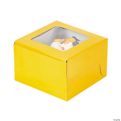 Yellow Cupcake Boxes - 12 Pieces
