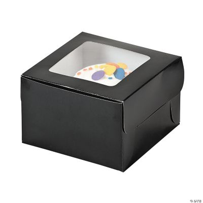 Black Cupcake Boxes - 12 Pieces