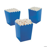Mini Blue Popcorn Boxes - 24 Pieces