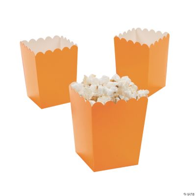 Mini Orange Popcorn Boxes - 24 Pieces