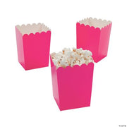 Mini Hot Pink Popcorn Boxes - 24 Pieces
