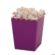 Mini Purple Popcorn Boxes - 24 Pieces