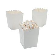 Mini White Popcorn Boxes - 24 Pieces