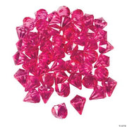 Hot Pink Acrylic Gems - 25 Pieces