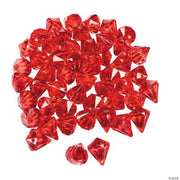 Red Acrylic Gems - 25 Pieces