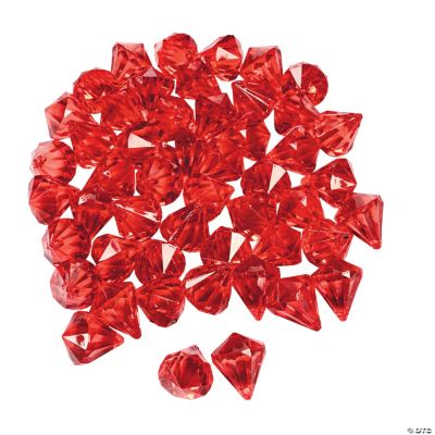 Red Acrylic Gems - 25 Pieces