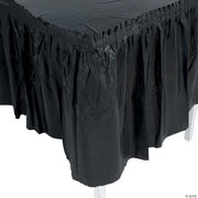 Black Plastic Pleated Tableskirt - 1 Piece