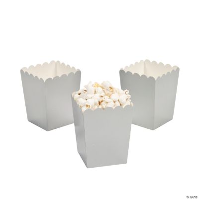 Mini Silver Popcorn Box - 24 Pieces