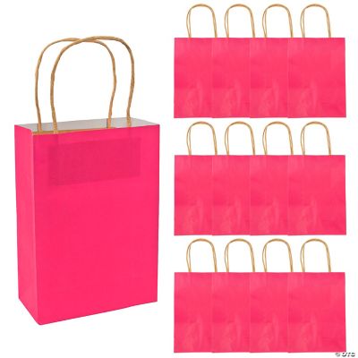 Med Hot Pink Craft Bags - 12 Pieces