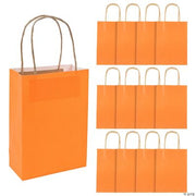 Med Orange Craft Bags - 12 Pieces