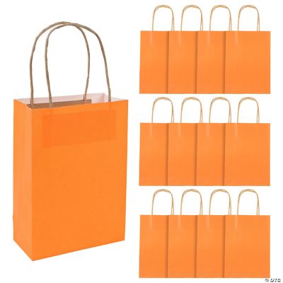 Med Orange Craft Bags - 12 Pieces