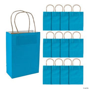 Med Turquoise Craft Bags - 12 Pieces