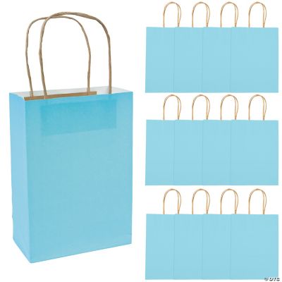 Med Light Blue Craft Bags - 12 Pieces