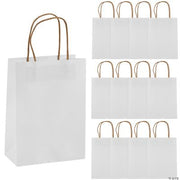 Med White Craft Bags - 12 Pieces