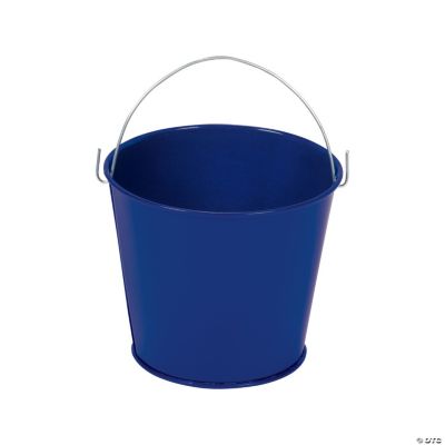 3" Blue Metal Pails W/ Handles - 12 Pieces