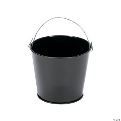 3" Black Metal Pails W/ Handles - 12 Pieces