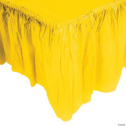 Yellow Plastic Pleated Tableskirt - 1 Piece