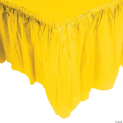Yellow Plastic Pleated Tableskirt - 1 Piece