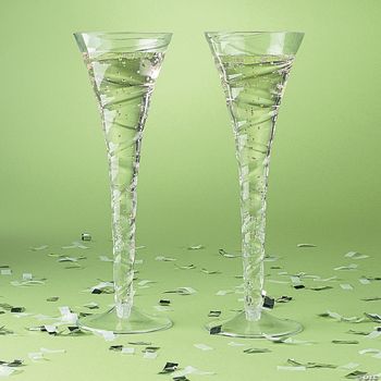 Plastic Champagne Glasses - 25 Pieces