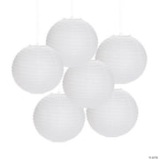 White Hanging Paper Lanterns - 6 Pieces