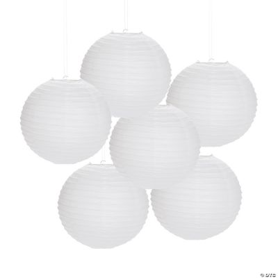 White Hanging Paper Lanterns - 6 Pieces