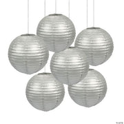 Silver Paper Lanterns - 6 Pieces