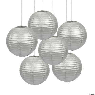 Silver Paper Lanterns - 6 Pieces